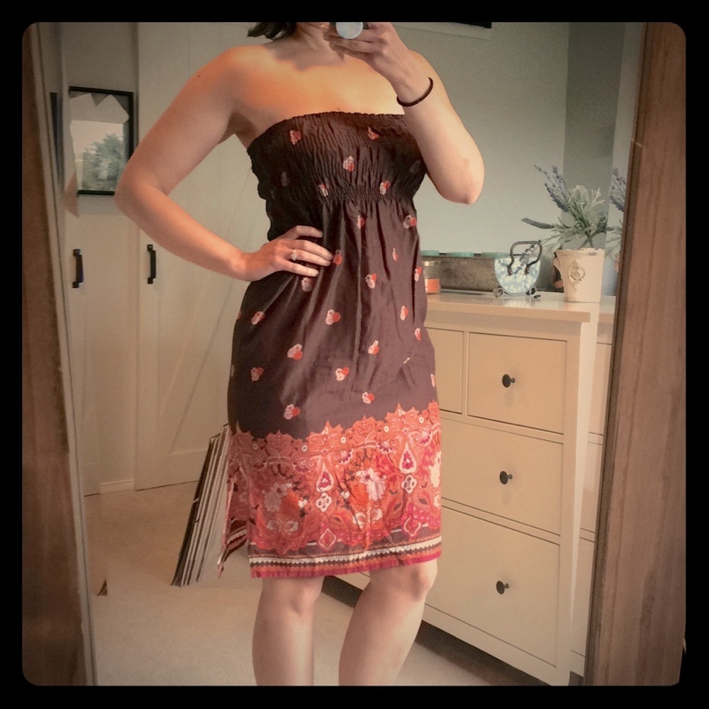 Roxy strapless midi dress